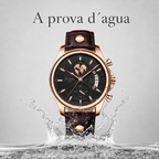 Relógio de Couro Masculino Rivage - Pulseira Marrom