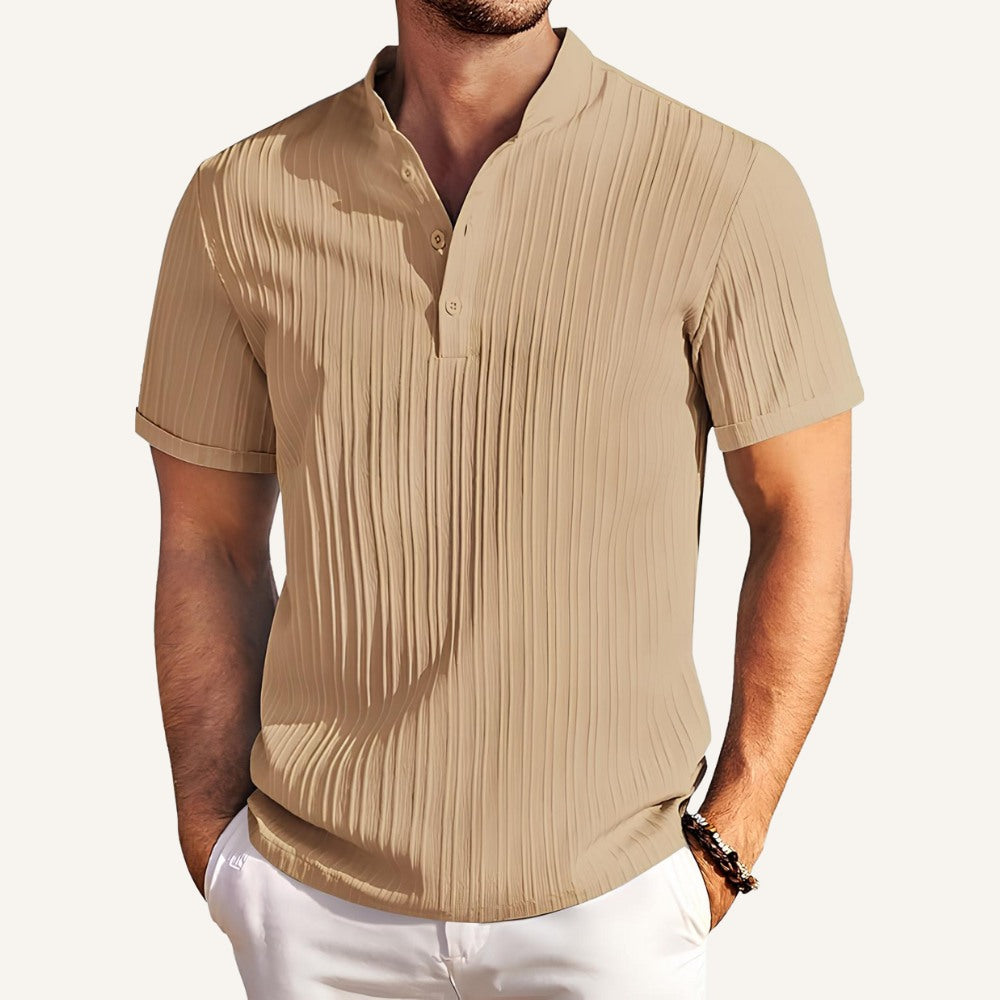 Camisa Gola Padre Plissada Old Money Richelieu