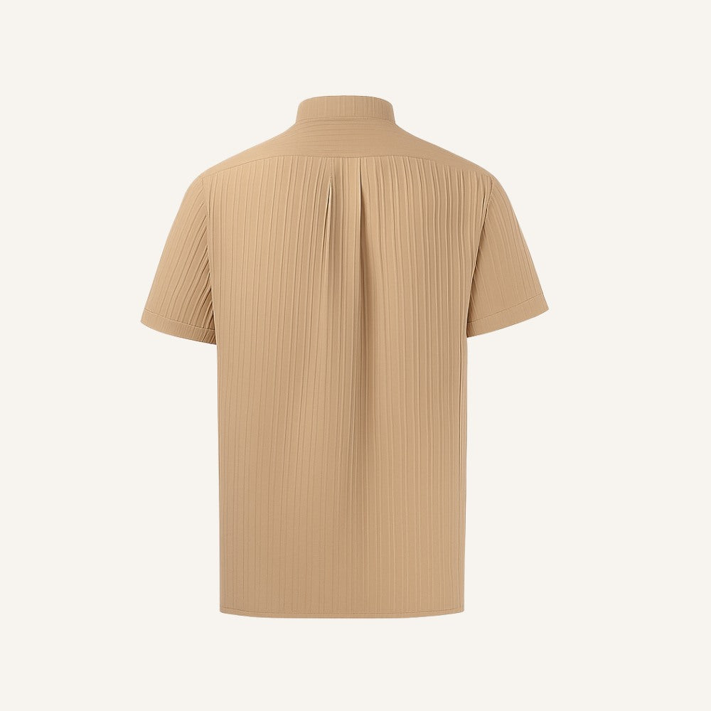 Camisa Gola Padre Plissada Old Money Richelieu