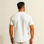 Camisa Gola Padre Plissada Old Money Richelieu