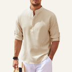 Camisa Masculina Gola Padre Casual Old Money Ascot