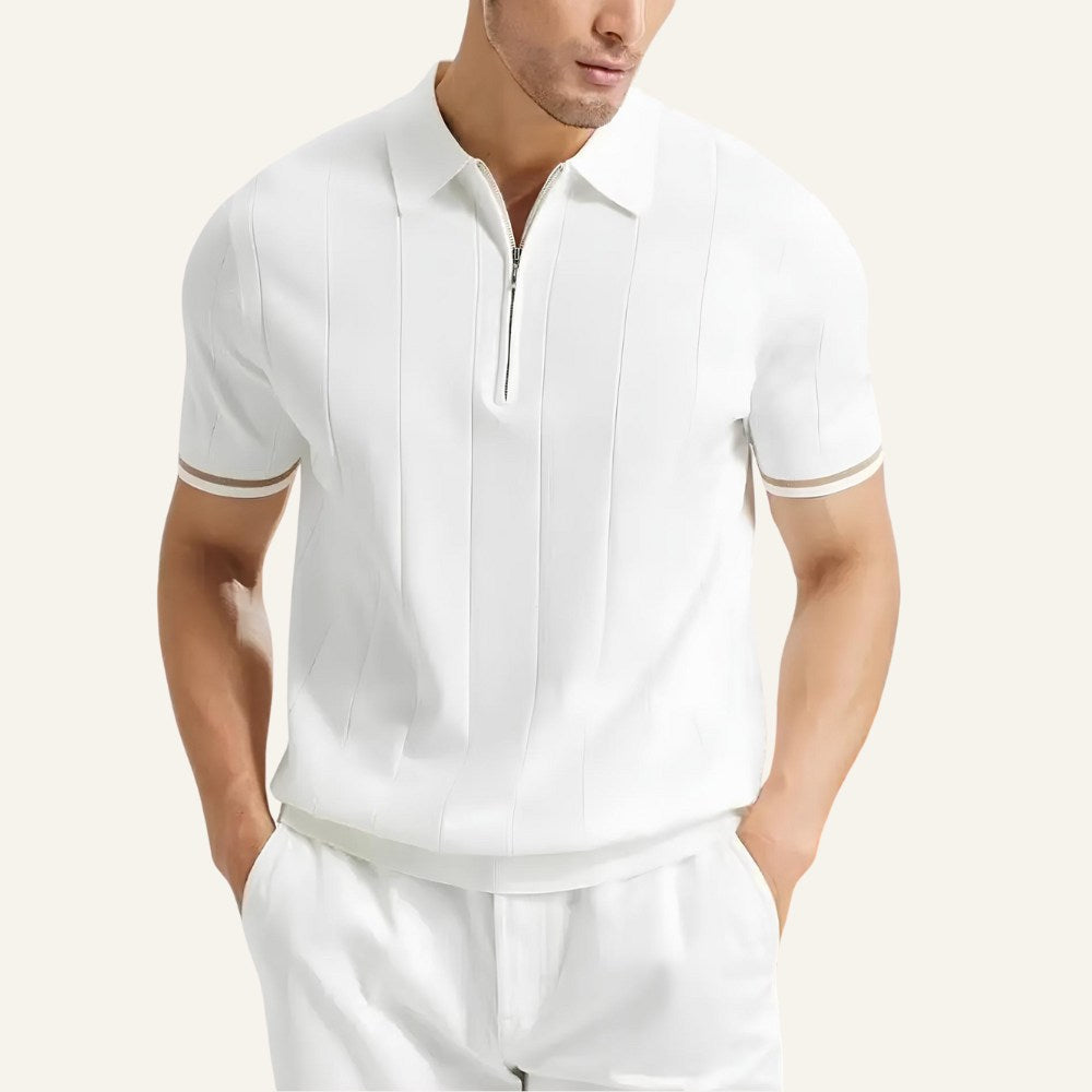 Camisa Polo Masculina com Meio Zíper Old Money Valence