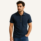 Camisa Polo Masculina de Linho Salermo