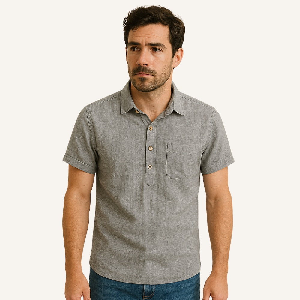 Camisa Polo Masculina de Linho Salermo