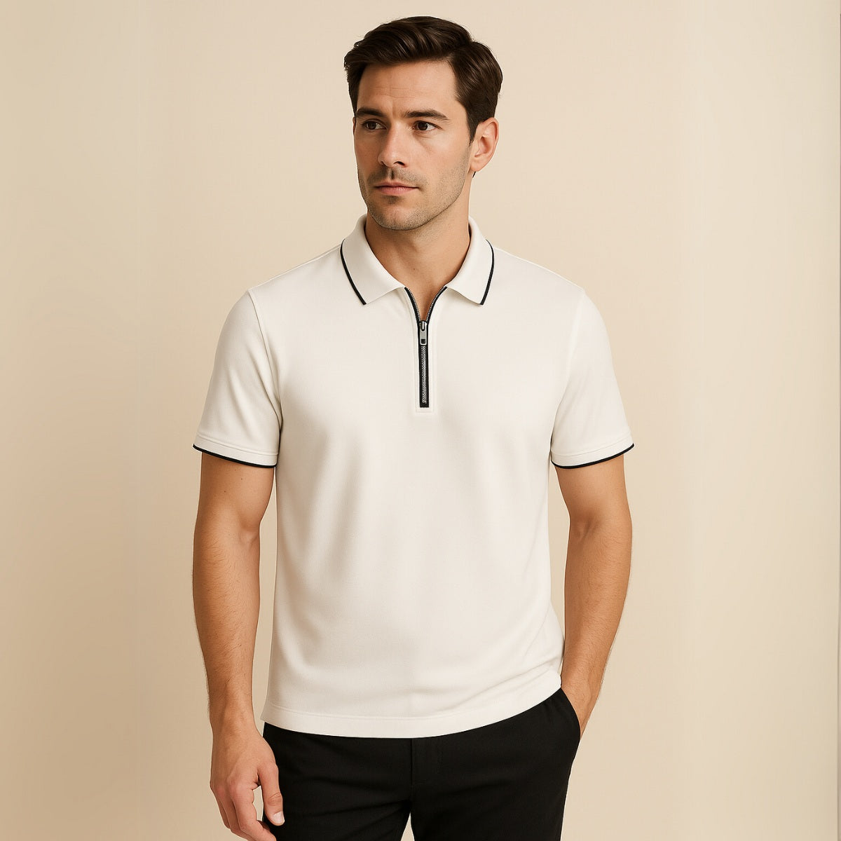 Camisa Polo com Zíper Old Money Manttan