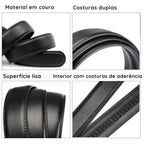 Cinto Social de Couro Preto Civano Fiarro