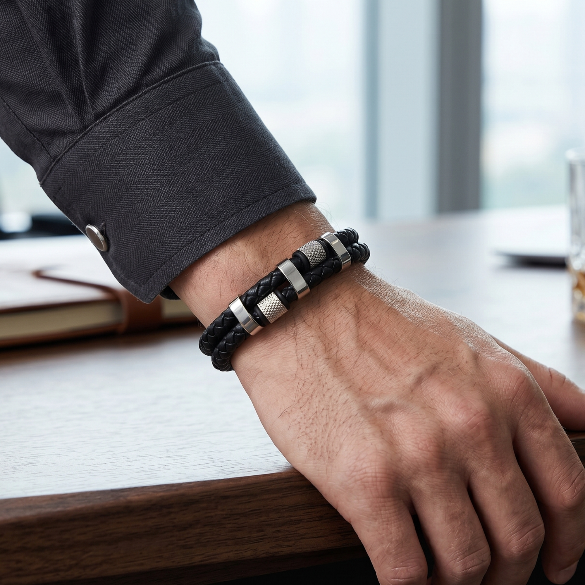 Pulseira de Couro Masculino Riviera