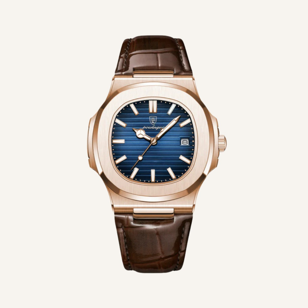 Relógio de Couro Marrom Luxe Civano