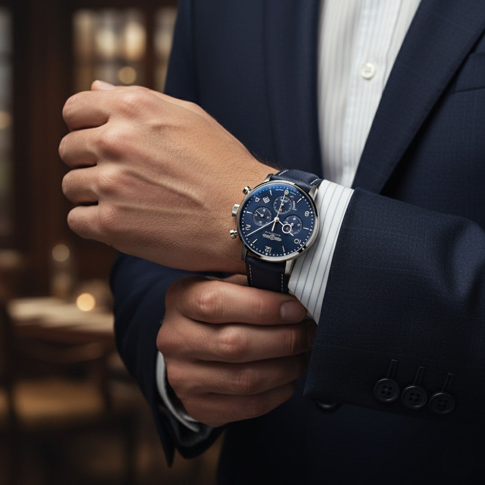 Relógio Masculino Zeppelin Azul 100 Anos – Cronógrafo