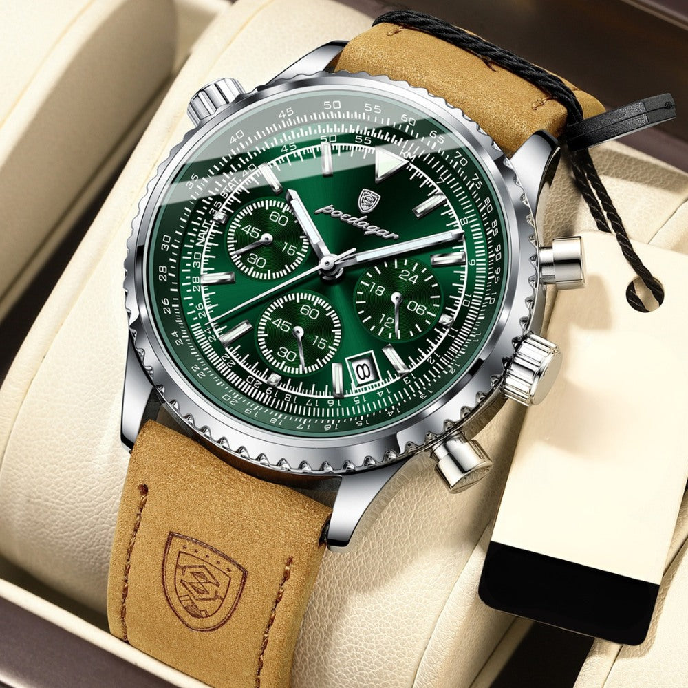 Relógio de Couro Masculino Bellatour - Cronógrafo