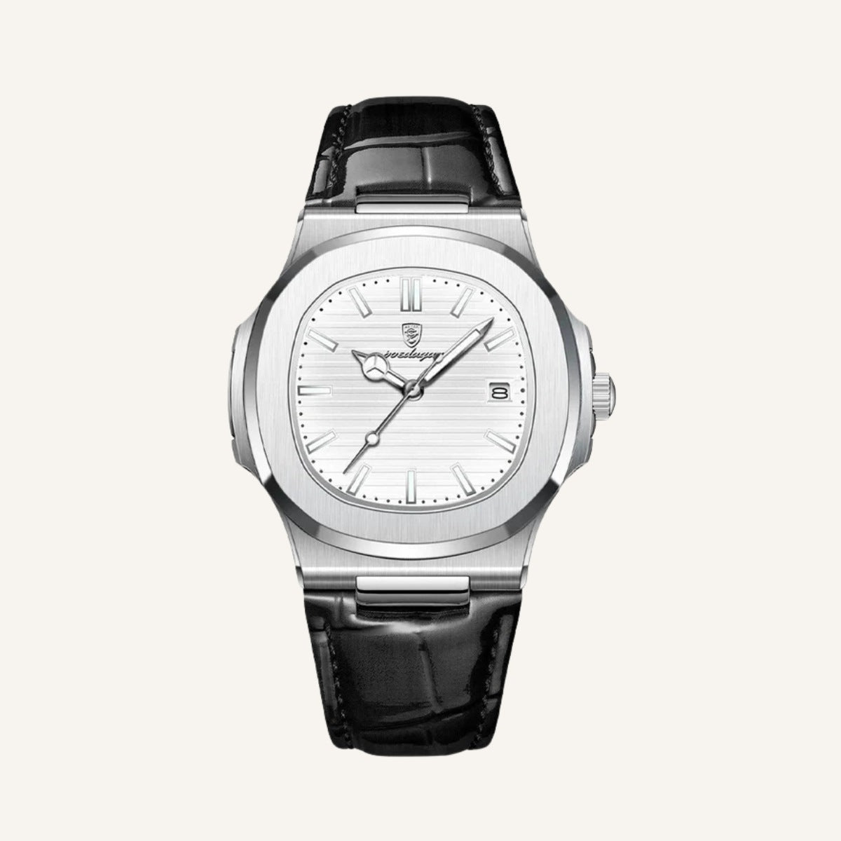 Relógio de Couro Preto Luxe Civano
