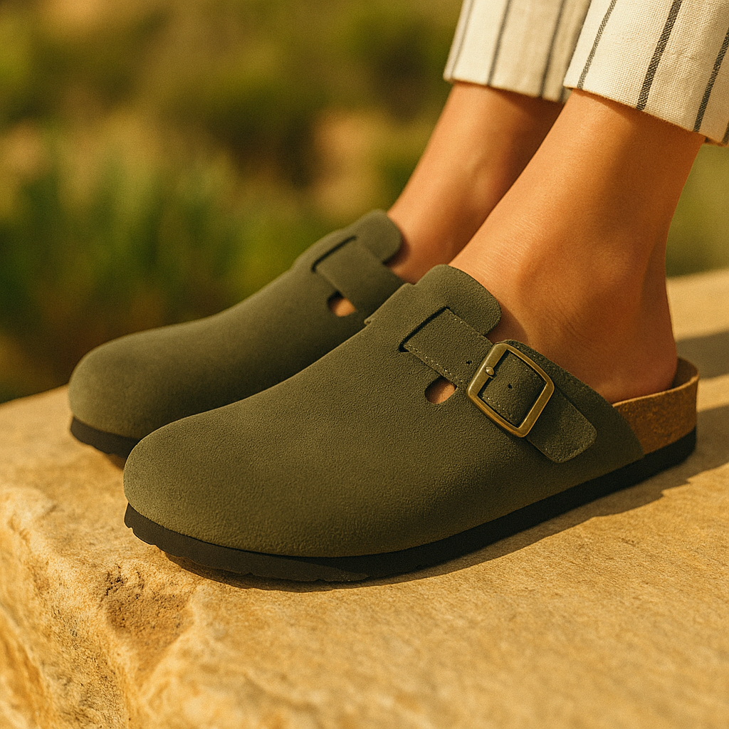 Sandália Clog de Camurça Portofino