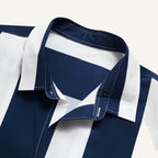 Camisa Masculina Listrada Azul Verza