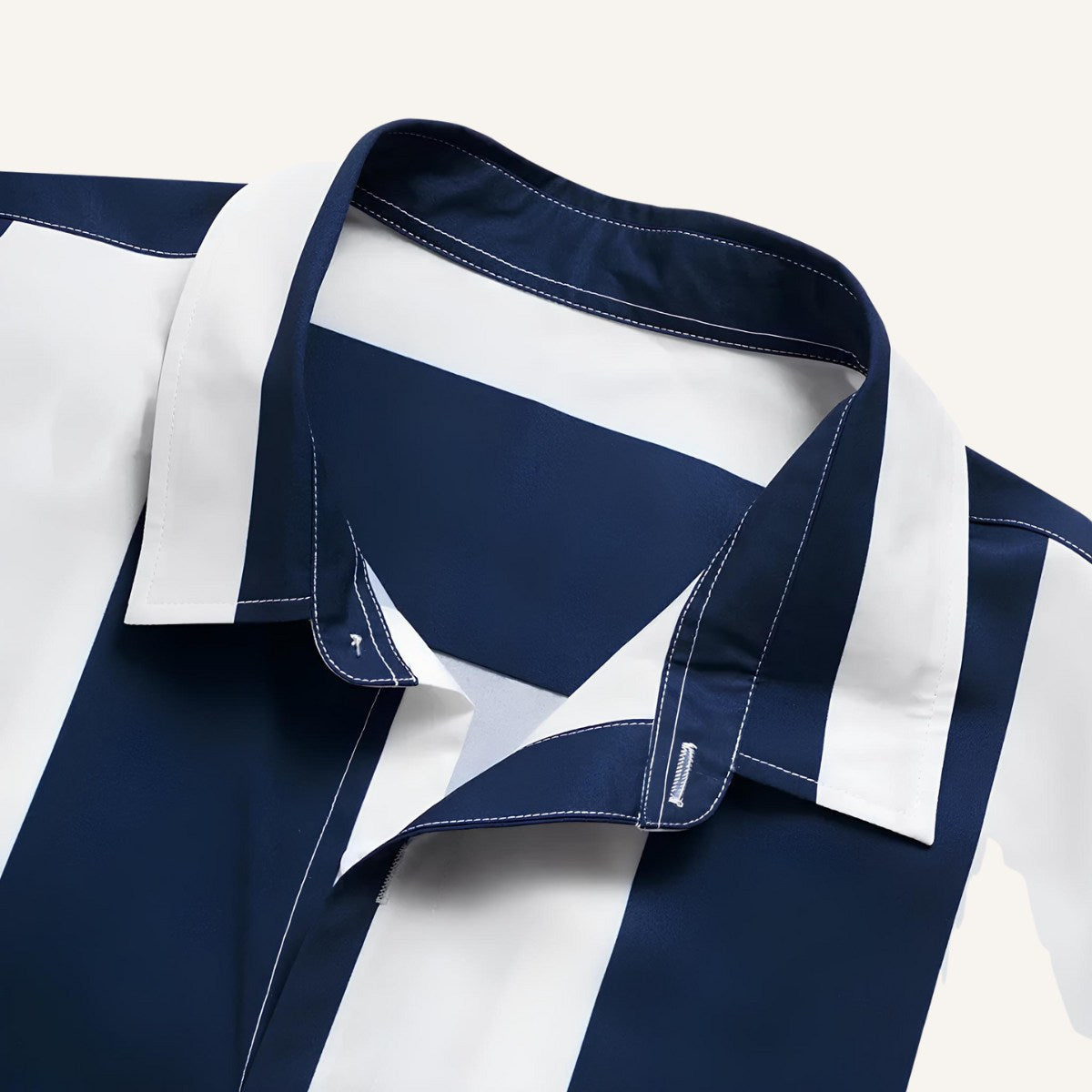 Camisa Masculina Listrada Azul Verza
