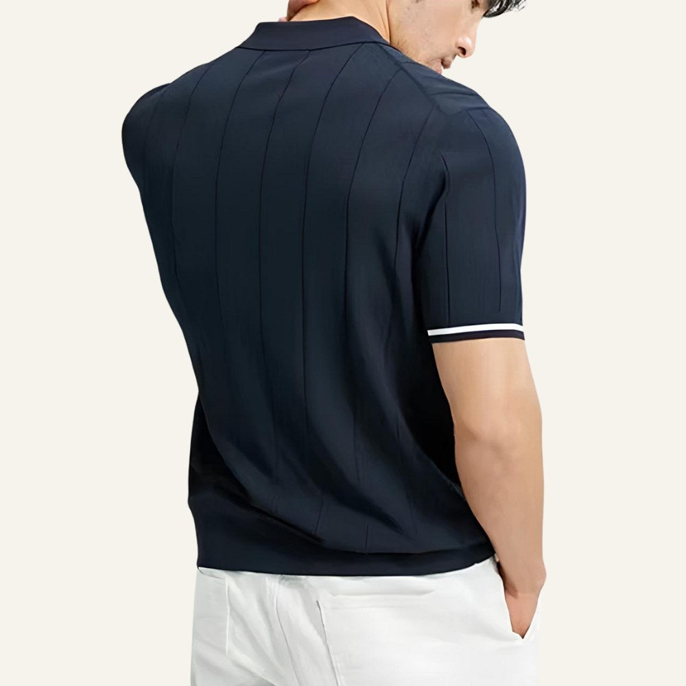 Camisa Polo Masculina com Meio Zíper Old Money Valence