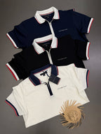 Polo Tommy Hilfiger | Gola Zíper e Friso