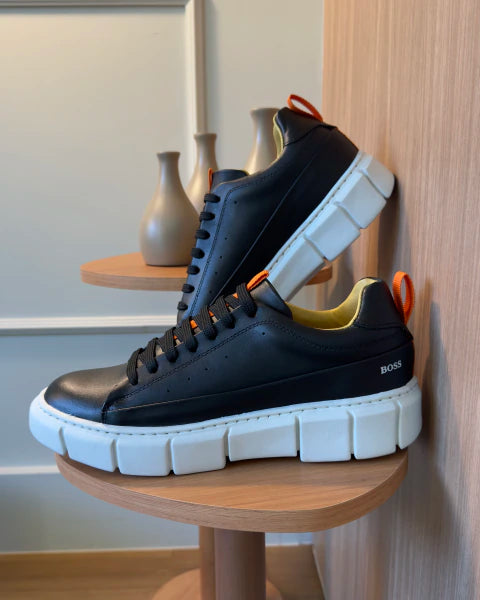 Tenis Couro Legítimo H.Boss Melburk Sneaker Masculino